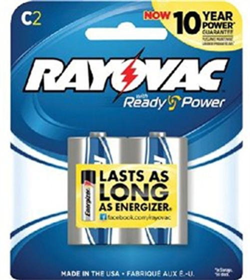 RAY-O-VAC ALKALINE BATTERY C 2PK