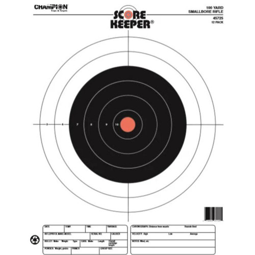 Champion Scorekeeper Targets Fluorescent Orange Bull 100 yd. Small Bore Rifle 12/ct