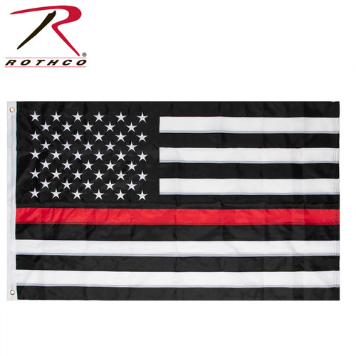 Rothco Deluxe Thin Red Line Flag / 3' X 5' 