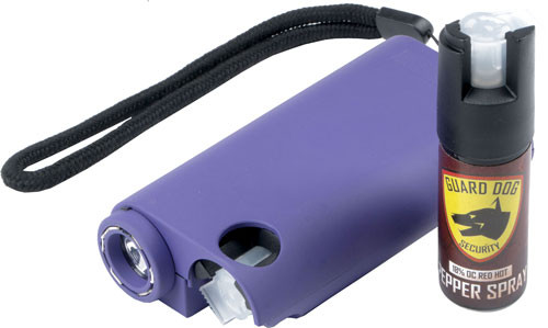 STUN GUN/LIGHT/PEPPER SPRAYGUARD DOG OLYMPIAN 3-IN-1 PURP 