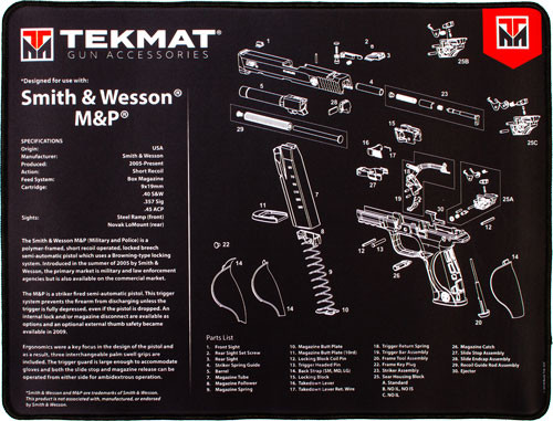 ULTRA 15"X20" S&W MP BLACKTEKMAT ARMORERS BENCH MAT 