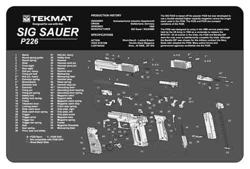 11"x17" SIG SAUER 226 PISTOLTEKMAT ARMORERS BENCH MAT 