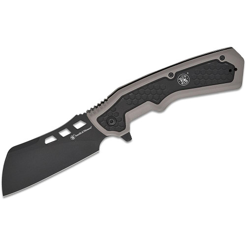 Smith & Wesson Extraction and Evasion Assisted Folding Knife 3-1/2" Cleaver Blade Black Box