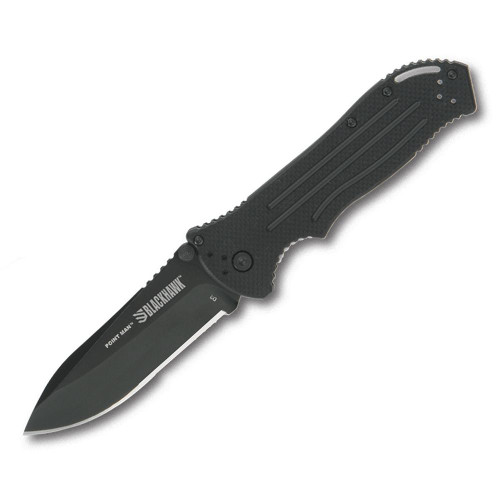 Bear & Son Blackhawk Point Man Sideliner Folding Knife 3-3/8" Drop Point Blade Black