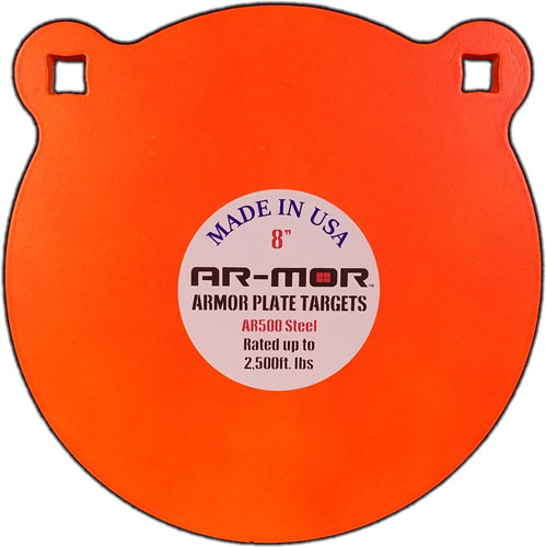 3/8" THICK STEEL ORANGE ROUNDAR-MOR 8" AR500 STEEL GONG 