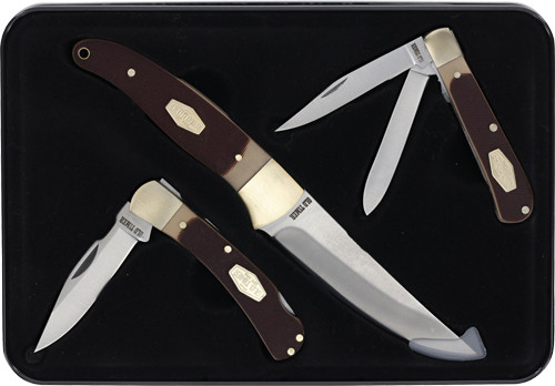 SAWCUT HANDLE GIFT TIN Q4 25'<OLD TIMER FIXED/2 FOLDER COMBO 