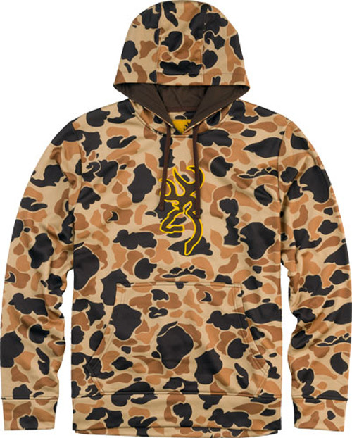 VINTAGE TAN LARGEBROWNING TECH HOODIE LS 