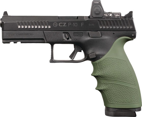 Hogue HandAll Beavertail Grip Sleeve CZ P-10 Full Size 9mm - OD Green Hogue HandAll Beavertail Grip Sleeve CZ P-10 Full Size 9mm - OD Green