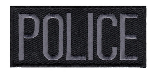 POLICE Chest Patch - Gray/Black - 4''x2'' - Heat Seal