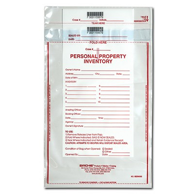 Personal Property Inventory Bag 9'' x 12'' (100 each)