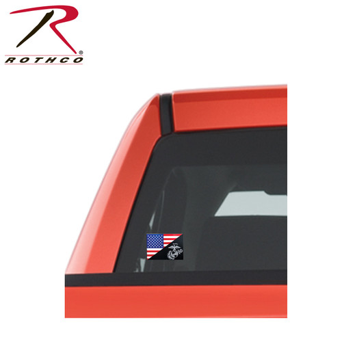 Rothco USMC Eagle, Globe and Anchor Flag Decal (Outside / Back Gum)