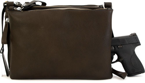 PURSE-CROSS BODY STYLE BROWNCAMELEON IRIS CONCEALED CARRY 