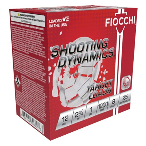 Fiocchi 12 Gauge Ammo 1 oz #8 Lead Shot Ammunition - 250 Rounds