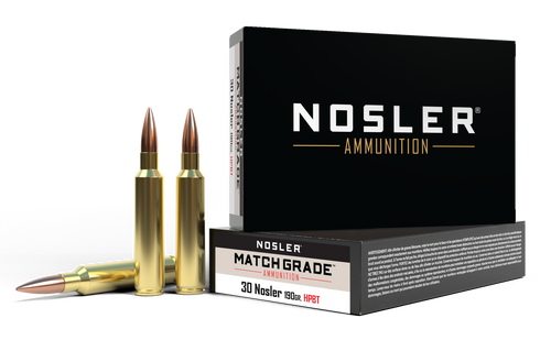 Nosler 60029 Match Grade  30Nosler 190gr Custom Competition Hollow Point Boat Tail 20 Per Box/10 Case Ammo for MA, CT, NJ, IL, NY & CA Buyers