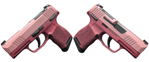SIG SAUER P365 CRANBERRY BLUSH TWO TONE 9MM PSTL 3.10" BLK O.R.  2-10RD MAGS MANUAL SAFETY