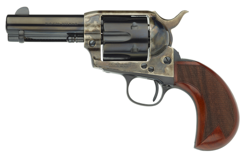 Taylors & Company 555132 1873 Cattleman 357 Mag Caliber with 3.50" Blued Finish Barrel, 6rd Capacity Blued Finish Cylinder, Color Case Hardened Finish Steel Frame & Checkered Birdshead Walnut Grip