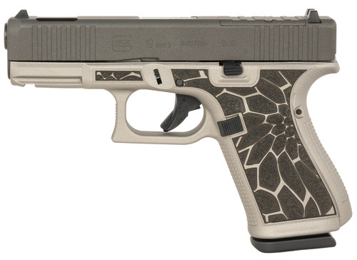   Glock UA195S204NCRUPTI G19 Gen5 MOS Exclusive Compact 9mm Luger 15+1 4.02" Ported Barrel Black Cerakote Steel Optic Cut/Ported/Serrated Slide, Titanium Silver Cerakote Polymer Frame w/Picatinny Rail, Black/Silver Textured Grip, RMR Footprint