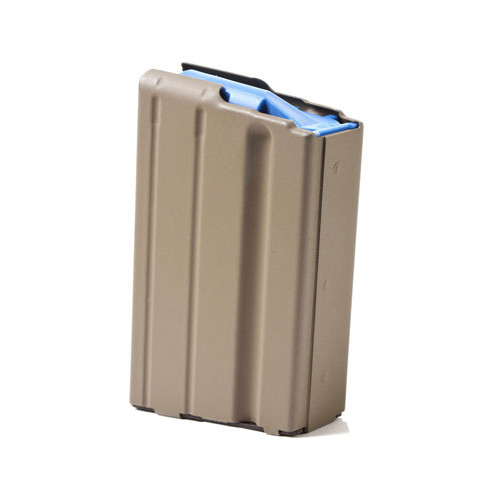 6.5 GRENDEL MAGAZINE - FDE MARLUBE, BLUE FOLLOWER, STAINLESS STEEL, 10/RD