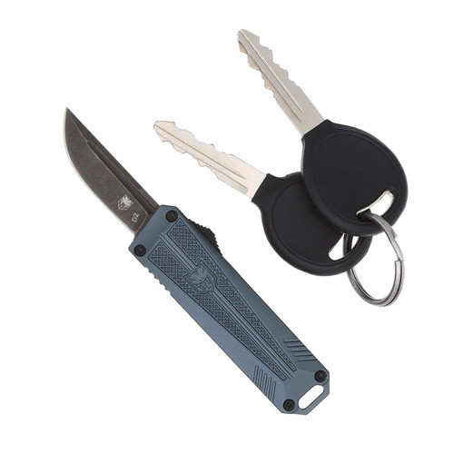 CALIFORNIA OTF 929TB - GREY, DROP POINT, 1.75" STONEWASHED BLADE, TOP RETRACTION