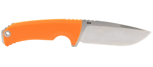 S.O.G SOG17060343 Tellus FX 4.20" Fixed Clip Point Plain Stonewashed Cryo 440C SS Blade/ Blaze Orange Textured GRN Handle
