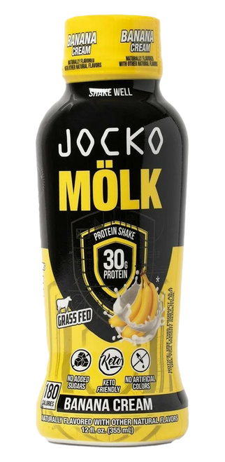 Jocko Fuel 29090 Banana Cream Protein Shake 12oz 12Pack