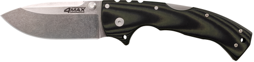 Cold Steel CS62RMA 4-Max Elite 4" Folding Drop Point Stonewashed S35VN SS Blade/6" Black G10 Handle Includes Belt Clip
