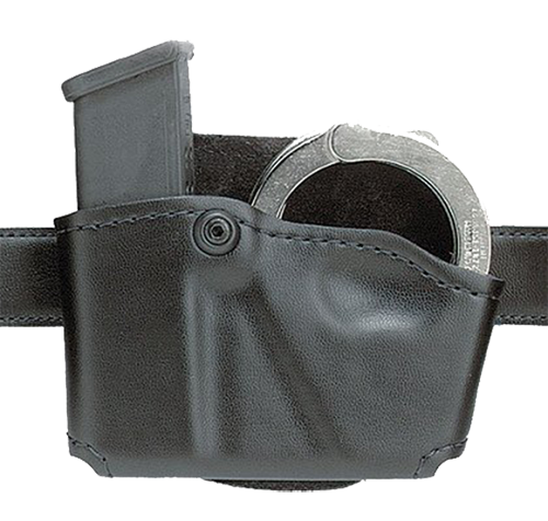 Safariland 5738321 Cuff/Magazine Pouch Compatible w/Beretta 8045F Belt Clip Mount Black Leather