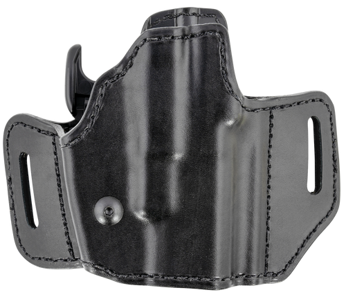 Bianchi 51831 Allusion Assent Pro-Fit OWB Size 11 Black Leather Belt Slide Compatible w/Glock 26/S&W M&P Shield/S&W M&P Compact/FN FNS Compact Belt Up to 1.50" Wide Right Hand