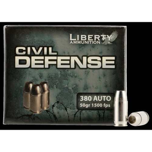 Liberty Ammunition Civil Defense .380 ACP 50gr Ammo - 20 Rounds