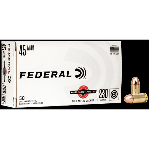 Federal 45 ACP Ammo 230gr Full Metal Jacket Ammunition - 50 Rounds