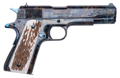 Collectible only 300 made Colt 1911 CNCTRADITION  Tradition Exclusive Government 45 ACP 7+1 5" Stainless Match Grade Barrel, Color Case Hardened Stainless Steel Serrated Slide, Color Case Hardened Stainless Steel Frame, Stag Grips