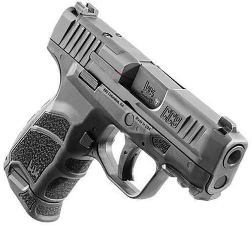 HK 81000550 CC9 Micro Compact  9mm Luger 10+1/12+1 3.32" Black Polygonal Rifled Barrel, Optic Ready/Serrated Steel Slide, Polymer Frame w/Picatinny Rail, Black Interchangeable Backstrap Grip, Ambidextrous