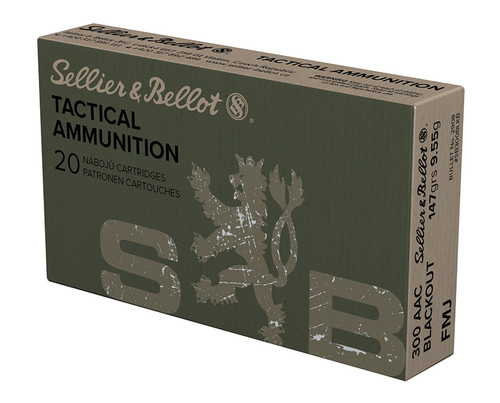 Sellier & Bellot, .300 AAC Blackout, FMJ, 147 Grain, 20 Rounds SB300BLKB