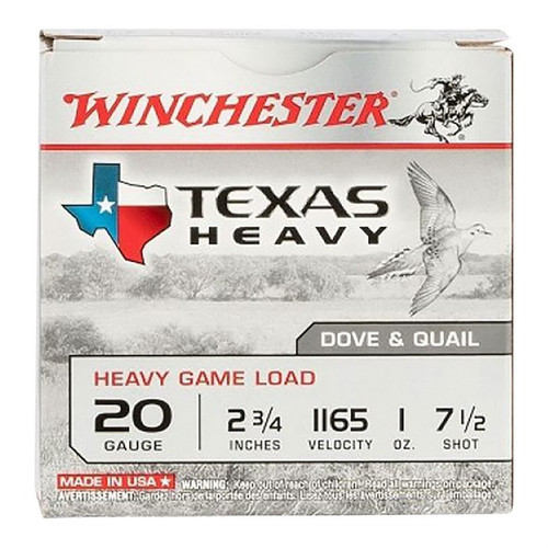 Winchester 20 Gauge Ammo 1 oz #7.5 Lead Shot Ammunition - 25 Rounds