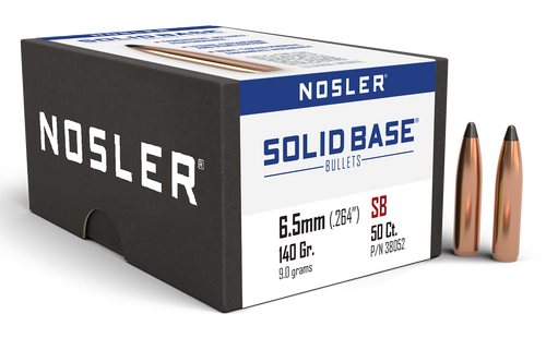 Nosler 38052 Solid Base  6.5mm 140gr Soft Point 50CT
