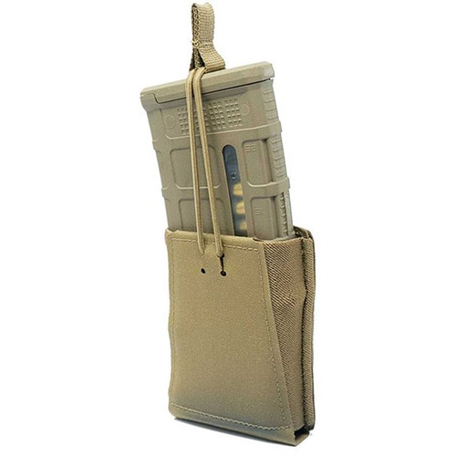 SINGLE RIFLE 7.62MM MAG POUCH W/BUNGEE RETENTION COY BROWN