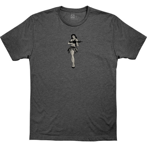 HULA GIRL CVC T-SHIRT X-LARGE CHARCOAL
