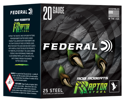 Federal 20 Gauge Ammo 1 oz #2 Shot Steel Ammunition - 25 Rounds