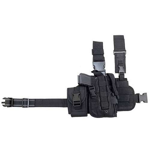 CACTUS JACK TACTICAL DROP LEG HOLSTER W/MAG POUCH BLACK