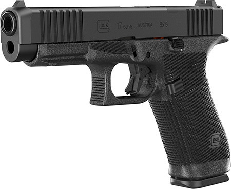 Glock P61750203 G17 Gen6 Full Size 9mm Luger 17+1 4.49" Black GMB Barrel, Black nDLC Steel Optic Ready/Serrated Slide, Black Polymer Frame w/Accessory Rail, Interchangeable Backstrap Grip, Ambidextrous
