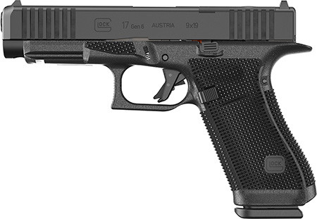 Glock P61750203 G17 Gen6 Full Size 9mm Luger 17+1 4.49" Black GMB Barrel, Black nDLC Steel Optic Ready/Serrated Slide, Black Polymer Frame w/Accessory Rail, Interchangeable Backstrap Grip, Ambidextrous