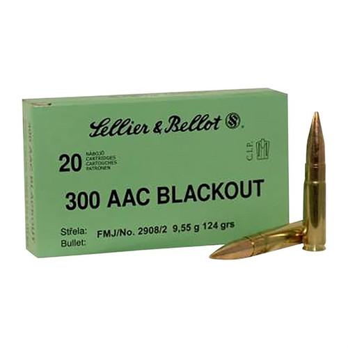 Sellier & Bellot 300 AAC Blackout Ammo 124gr FMJ Ammunition - 1000 Rounds