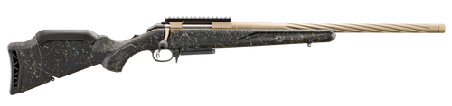 Ruger 56901 American II Prairie Full Size 7mm PRC 3+1 24" Smoked Bronze Cerakote Spiral Fluted Threaded Barrel & Alloy Steel Receiver w/Picatinny Rail, Black Splatter Adj LOP Synthetic Stock