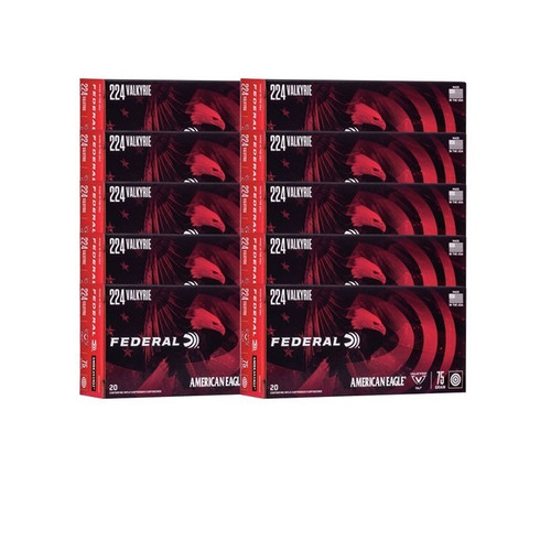 Federal .224 Valkyrie Ammo 75gr TMJ Ammunition - 200 Rounds