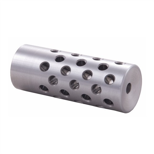 #4 MUZZLE BRAKE 22 CALIBER 5/8-24 SS SILVER