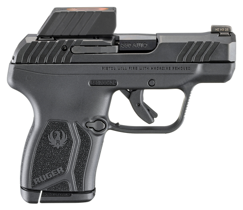 Ruger 13758 LCP Max Compact Frame 380 ACP 10+1 2.80" Black Nitride Barrel, Black Nitride Alloy Steel Serrated Slide, Black Polymer Frame Textured Grip, Ruger ReadyDot Reflex Sight