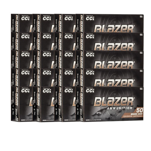 BLAZER 9MM LUGER 115GR FULL METAL JACKET 1,000 CASE