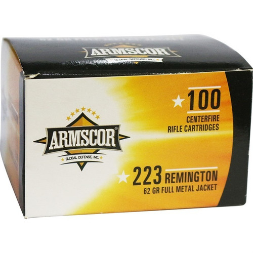Armscor .223 Remington Ammo 62gr FMJ Ammunition - 100 Rounds