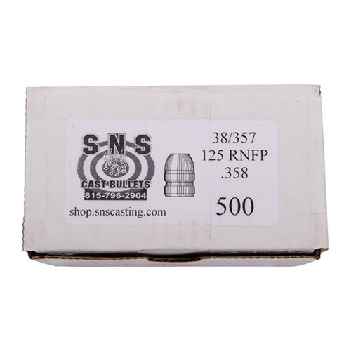 CAST 38 CAL (.358'') 125GR ROUND NOSE FLAT POINT LEAD 500/BOX