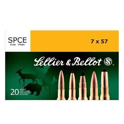 Sellier & Bellot 7x57mm Mauser Ammo 173gr SPCE Ammunition - 20 Rounds